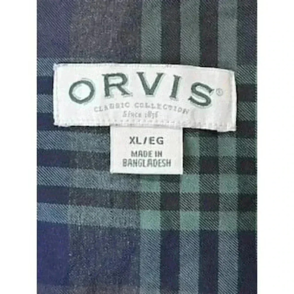 Orvis Green And Blue Plaid Long Sleeve Button Up‎ Shirt Mens Sz XL EUC - Picture 4 of 12